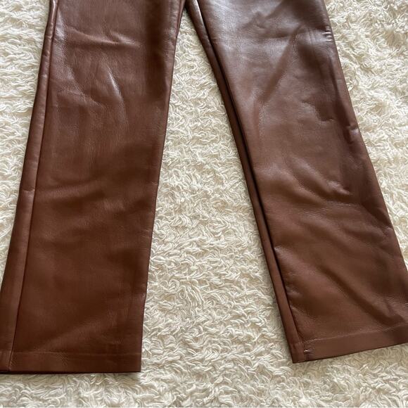 Aritzia Brown faux leather Pants Set - Picture 4 of 12